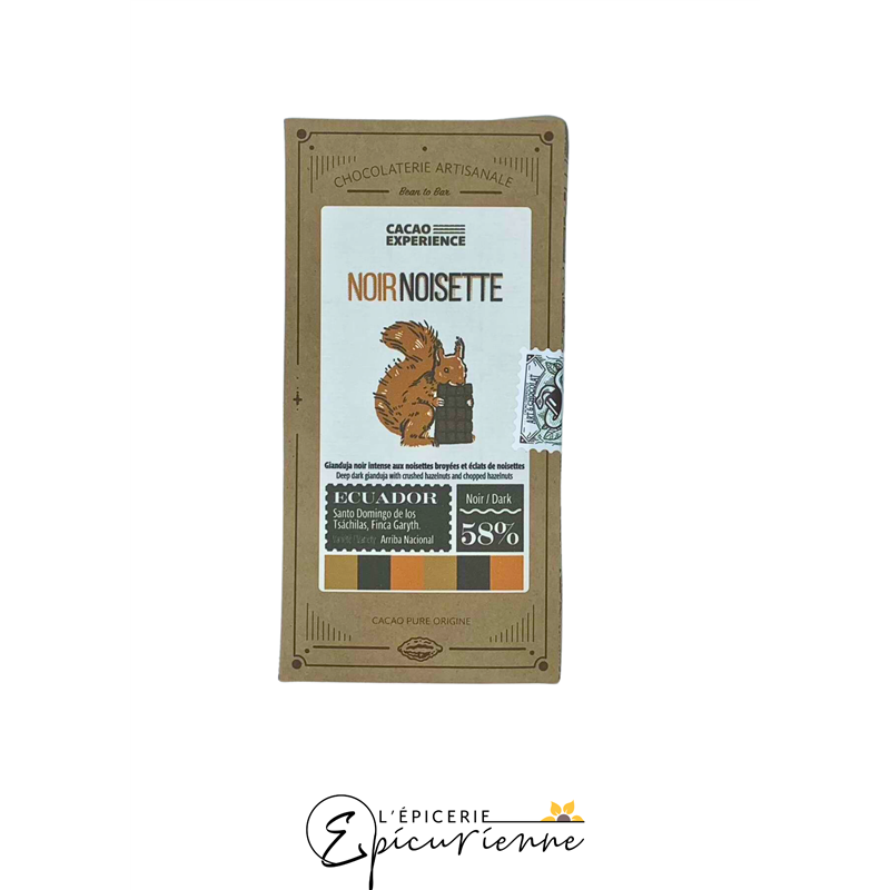 TABLETTE CHOCOLAT NOIR 58% "NOIR NOISETTE"