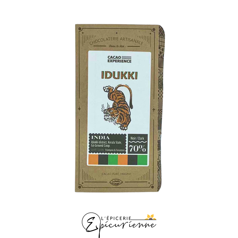 TABLETTE CHOCOLAT NOIR 70% "IDUKKI"