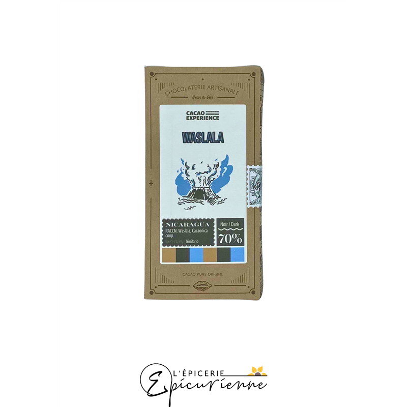 TABLETTE CHOCOLAT NOIR 70% "WASLALA"