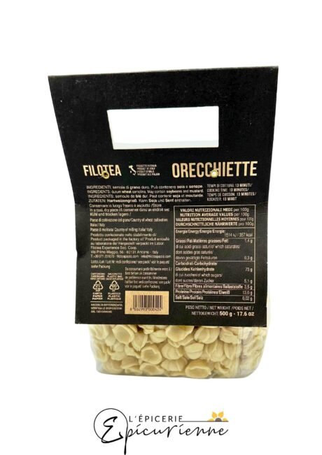 Pâtes artisanales Orecchiette Filotea -500g