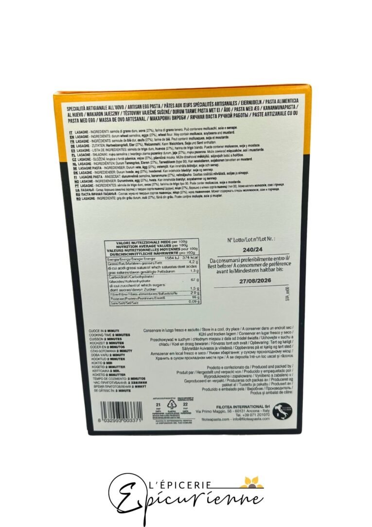 Lasagne artisanales – Filotea 250g