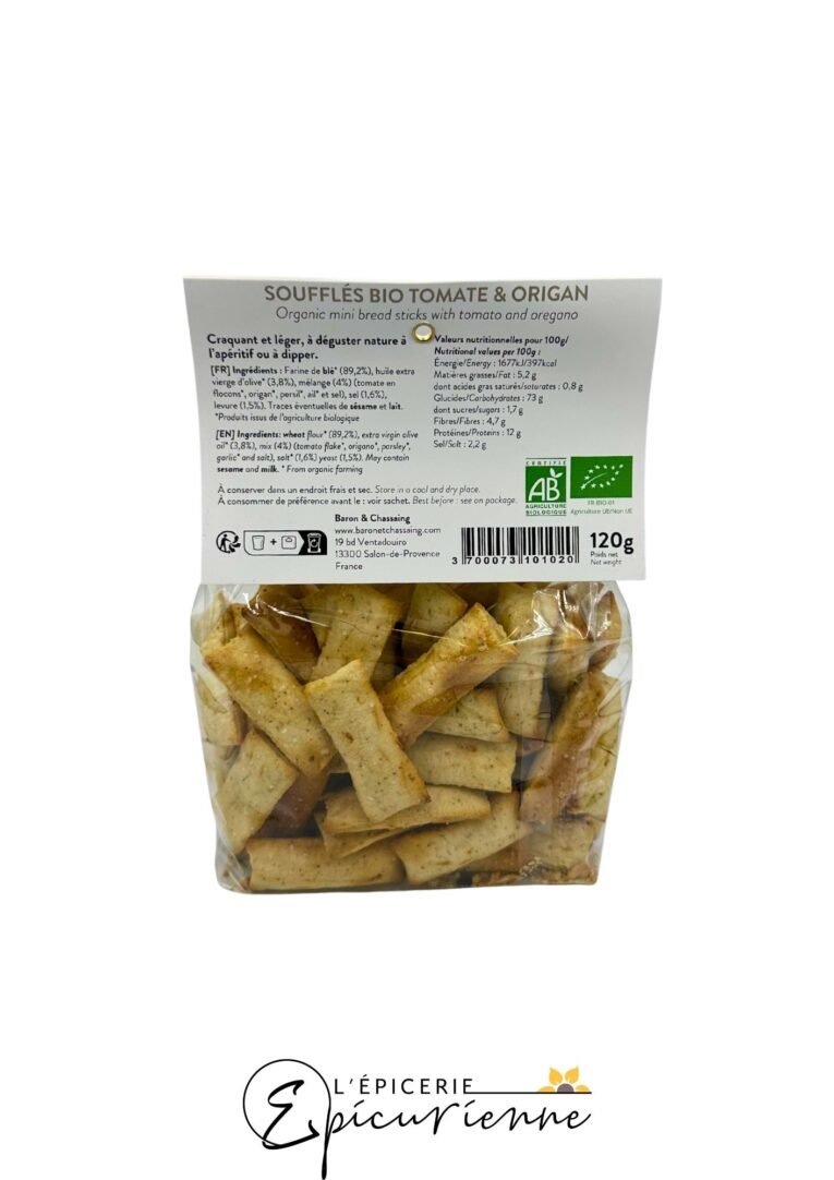 Soufflés Bio tomate et origan Baron & Chassaing
