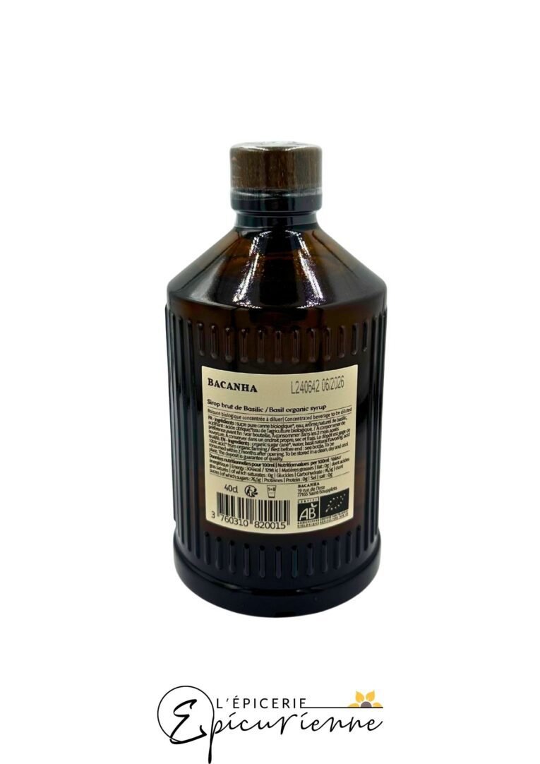 Sirop basilic brut BIO - Bacanha 400ml