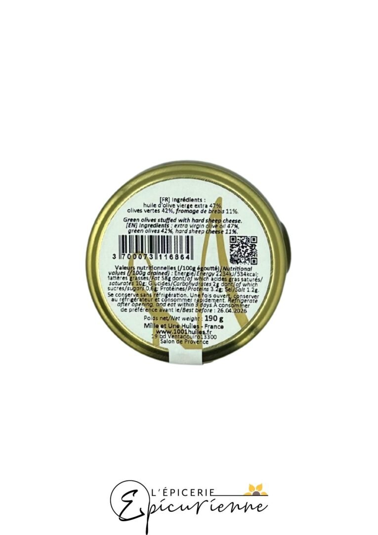 Olives farcies au fromage de brebis– Baron & Chassaing
