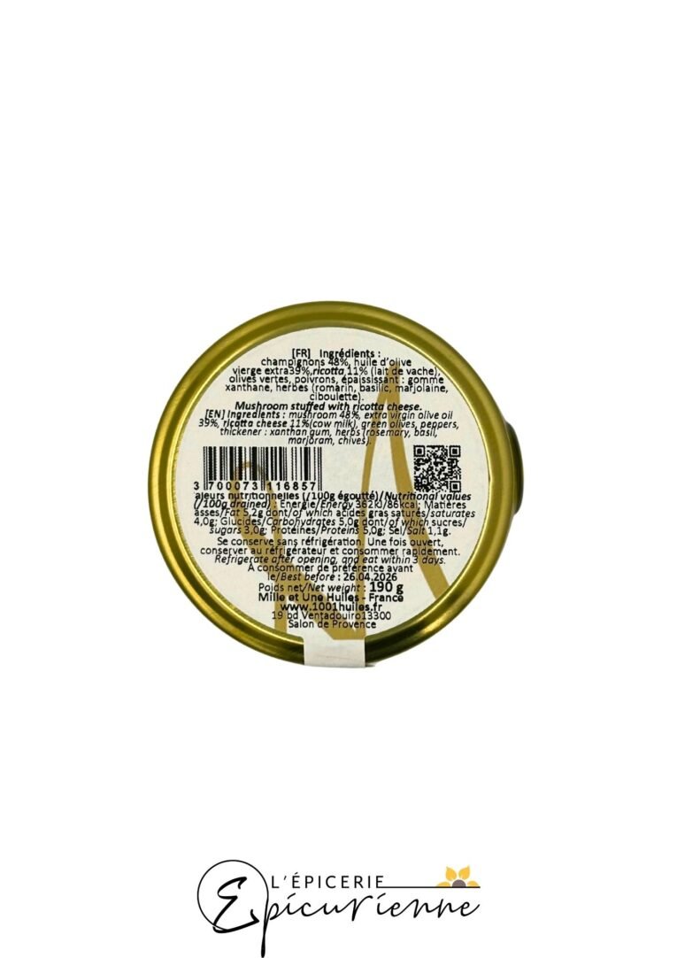 Champignons farcis à la ricotta - Mille et une huiles