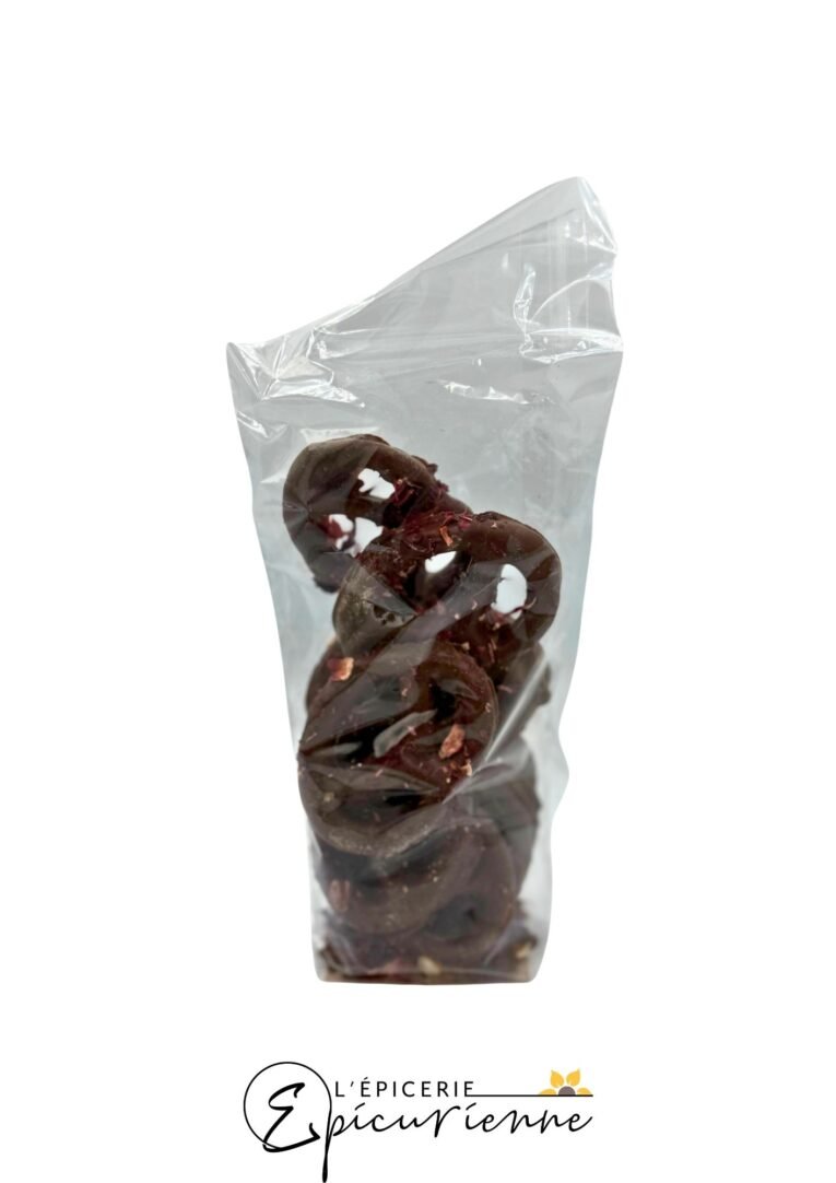 Bretzels chocolat noir et éclats d'Hibiscus – Bretzel & Co