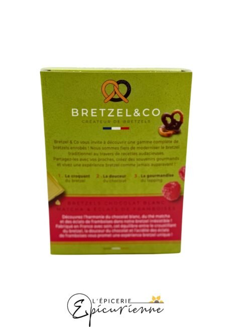 Bretzels chocolat blanc Matcha framboise – Bretzel & Co