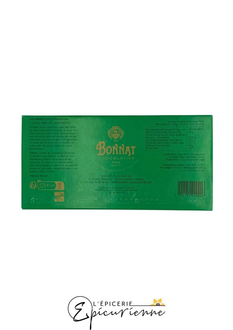 Chocolat noir Bonnat Real del Xoconuzco - Tablette 100g