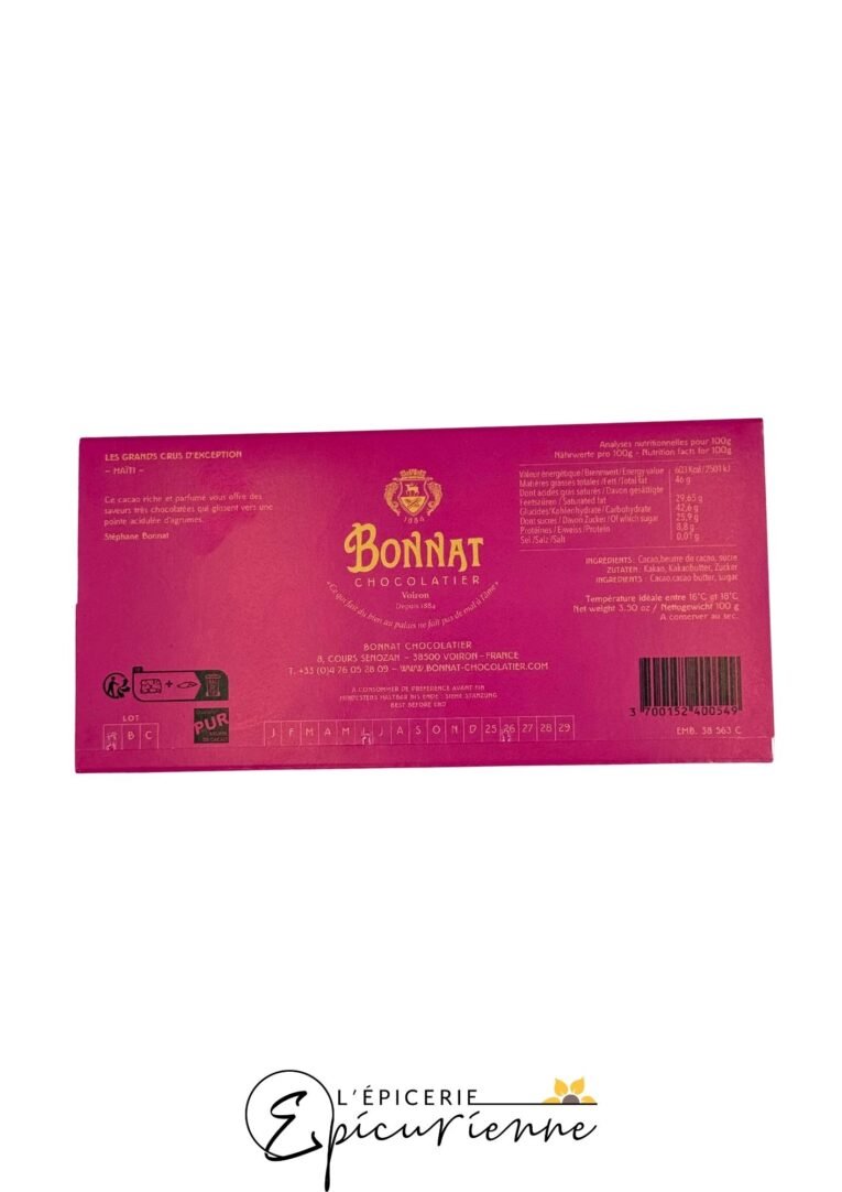 Chocolat noir Bonnat Haïti - Tablette 100g