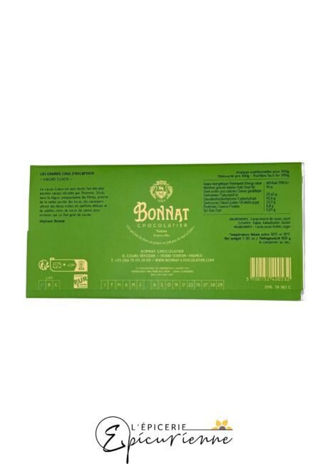 Chocolat Bonnat Cusco - Tablette 100g