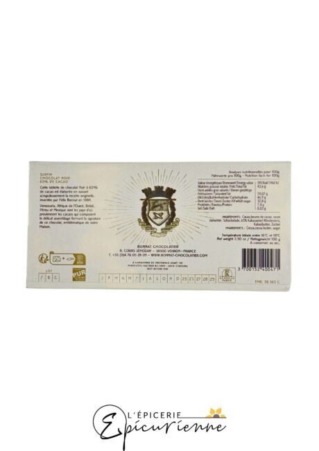 Chocolat noir Bonnat fondant - Tablette 100g