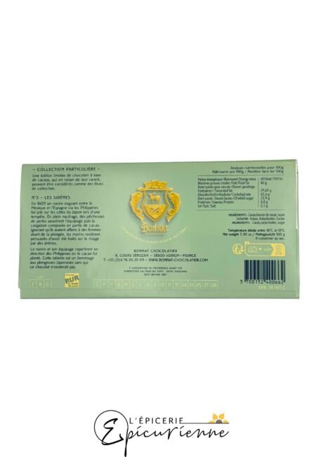 Chocolat noir Bonnat Les sirènes - Tablette 100g