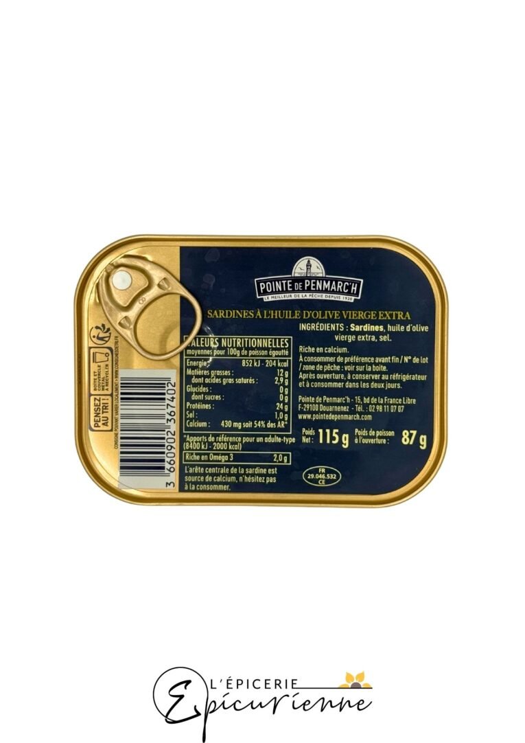 Sardines à l'ancienne et à l'huile d'olive vierge extra — Pointe de penmac'h