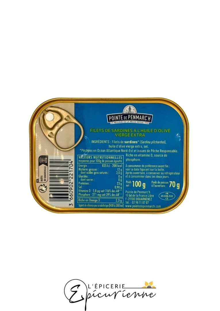 Filets de sardines à l'huile d'olive – Pointe de Penmarc'h