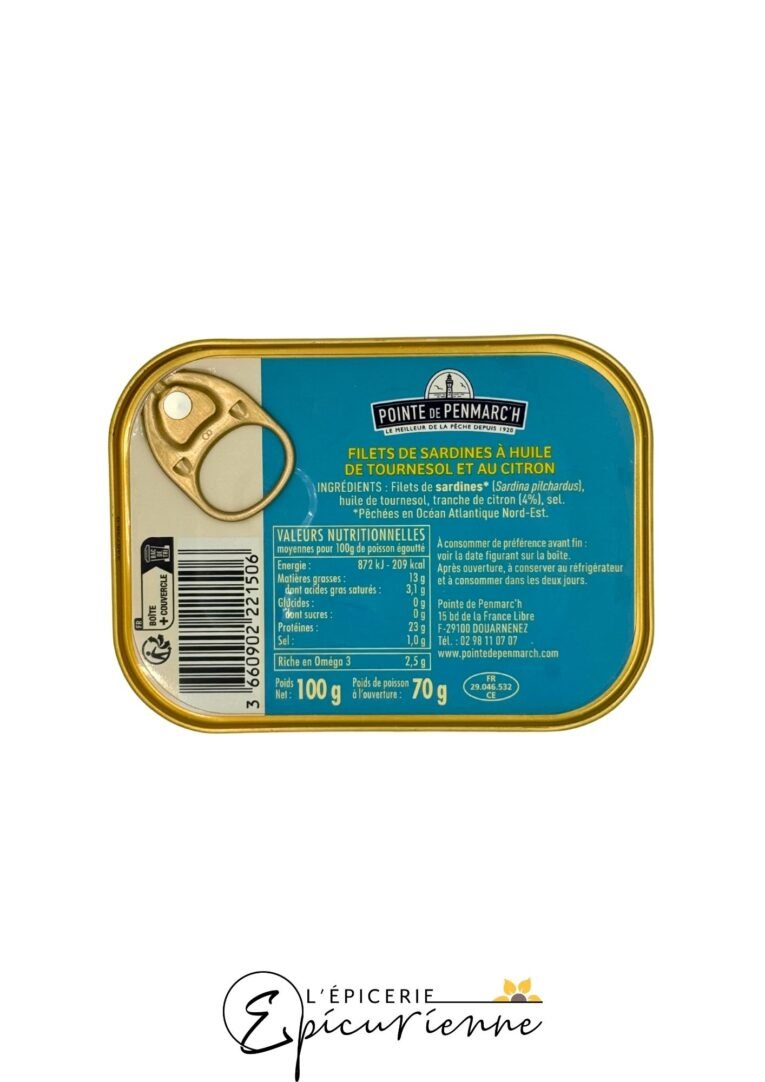 Filets de sardines au citron – Pointe de Penmarc'h