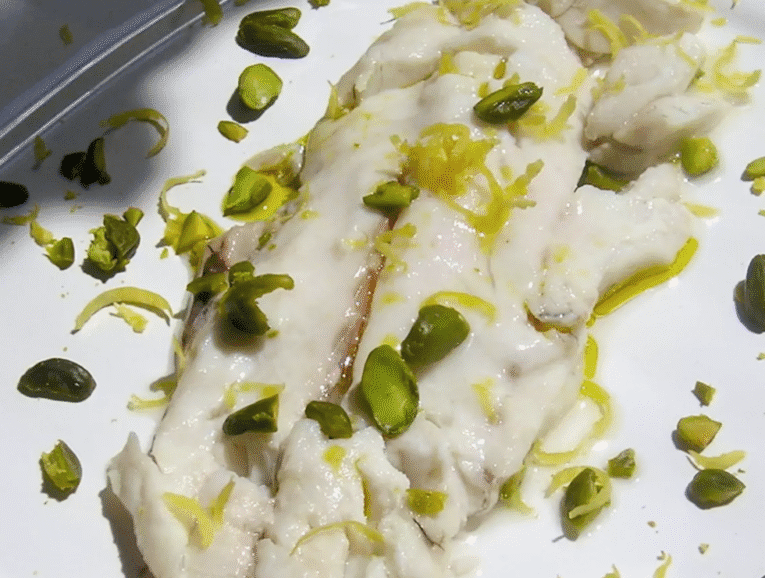 Filet de maigre à la pistache