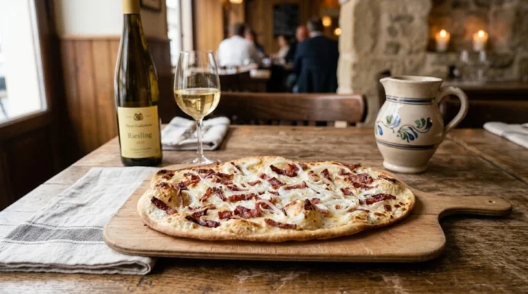 Recette de la tarte flambée alsacienne (flammekueche)