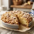 Streusel alsacien entier au crumble doré sur une grille